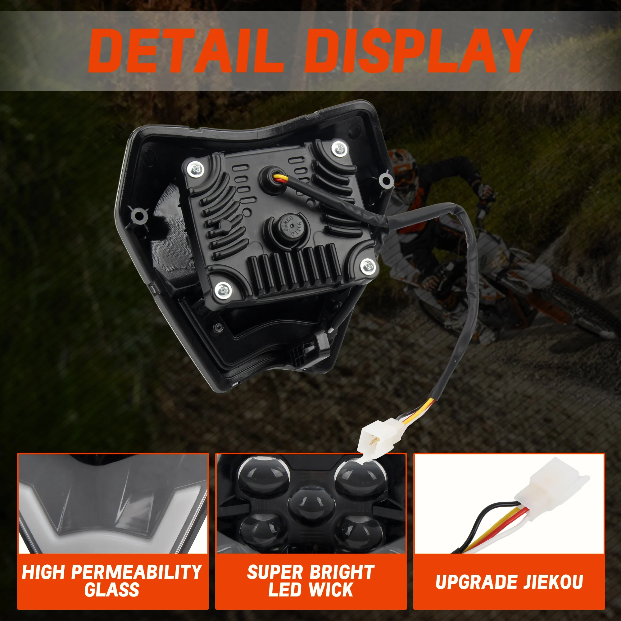Фото Светодиодные фары для мотокросса для KTM EXC SX XC 250 300 450 2024 2025 Dirt Bike Enduro, мотоциклетные фары, модифицированные аксессуары №5