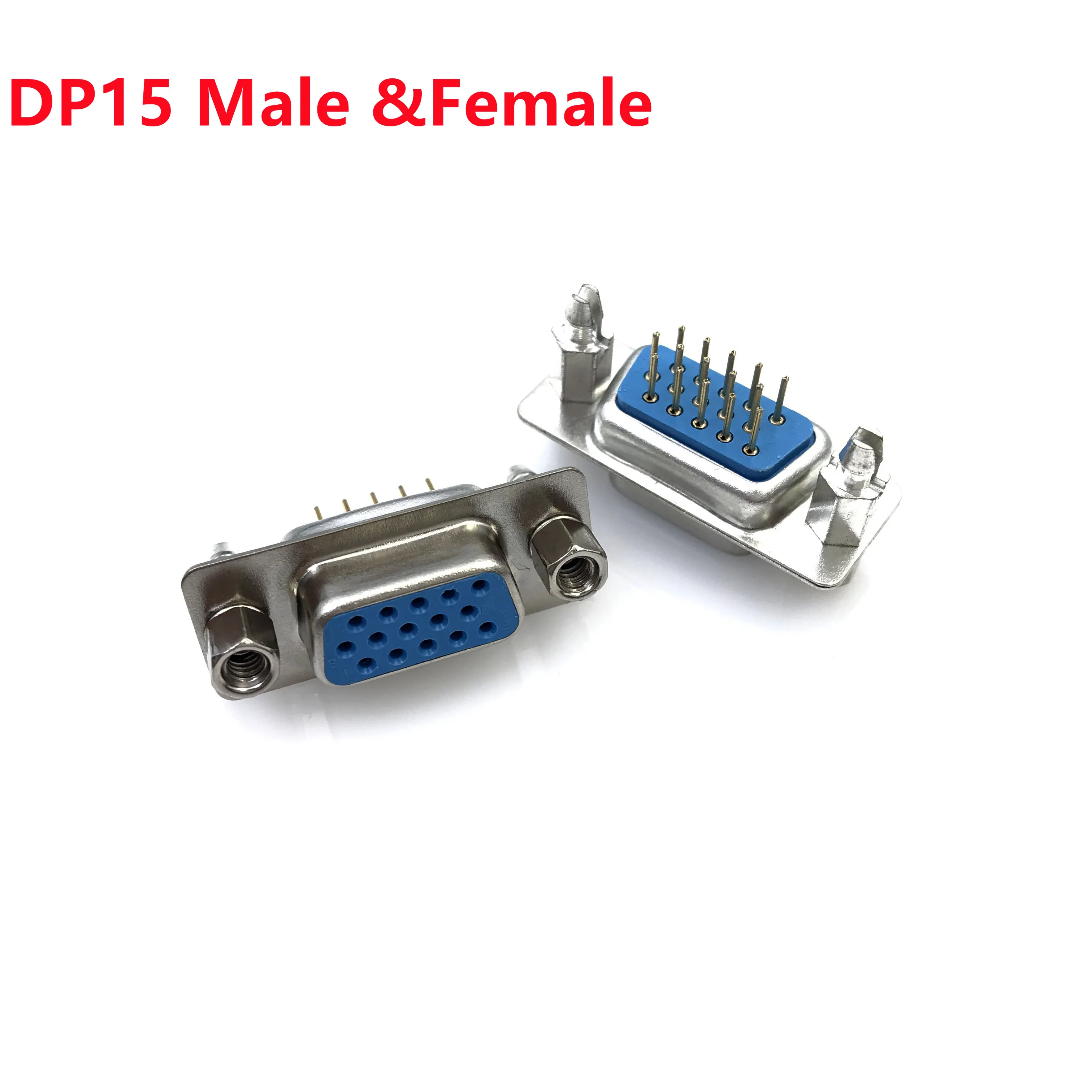 

10 шт. DP15 3 ряда штекер/гнездо синий прямой контакт DB15 D-sub печатная плата монтаж RS232 последовательный порт разъем COM с винтовыми гайками