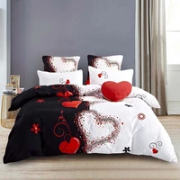 luxury 3d colorful hearts print 23pcs soft duvet cover pillowcase kids bedding sets queen and king size duvet cover