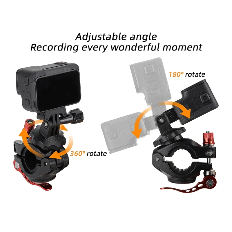 Велосипедный зажим для Action4/GoPro12 вращающийся на 360 градусов многотрубный AirTag