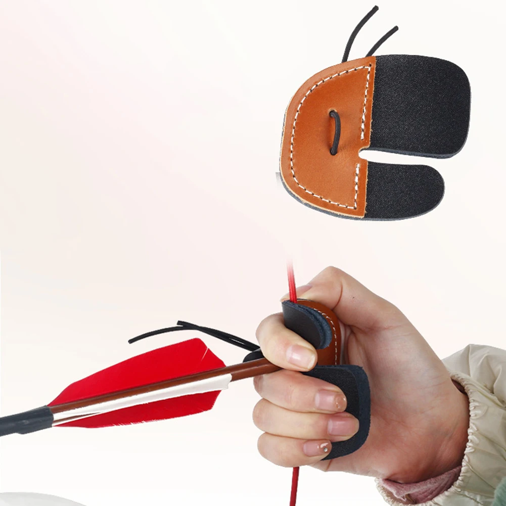 

1PC Recurve Bow Archery Finger Buckle Finger Guard Right Hand Protection Practice Double-layer Thickened Layer Finger Protect