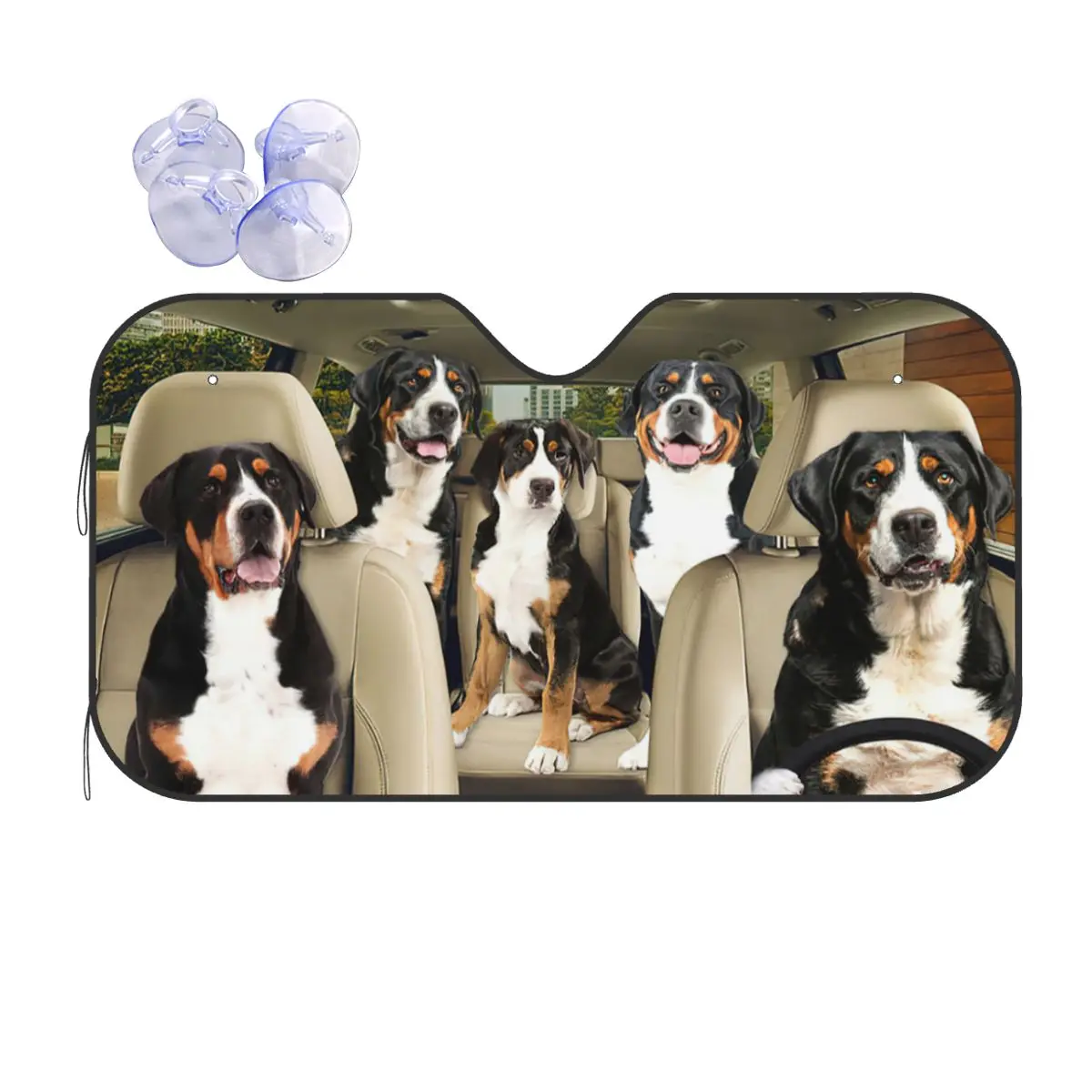 

Funny Dog Driver Folding Sunshade Windscreen 76x140cm Animals Aluminium Foil Sunshade Visor Sun Shade Protect