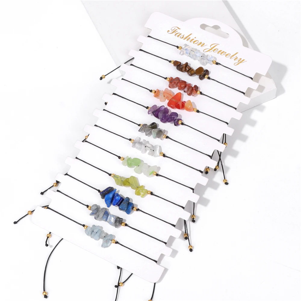 Wholesale 12pcs/set Boho Bracelet Set For Women Men Colorful Natural Stone Crystal Seed Beads Evil Eye Braided Bracelet Bulk