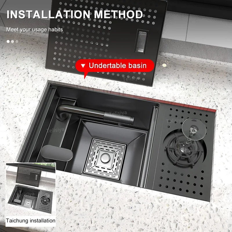 Скрытая подставка для мытья посуды многофункциональная умывальная раковина с