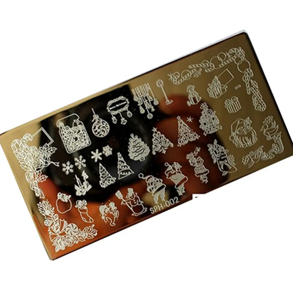 

2022 Nail Art Image Christmas Xmas Holiday Stamp Stamping Plate Manicure Template