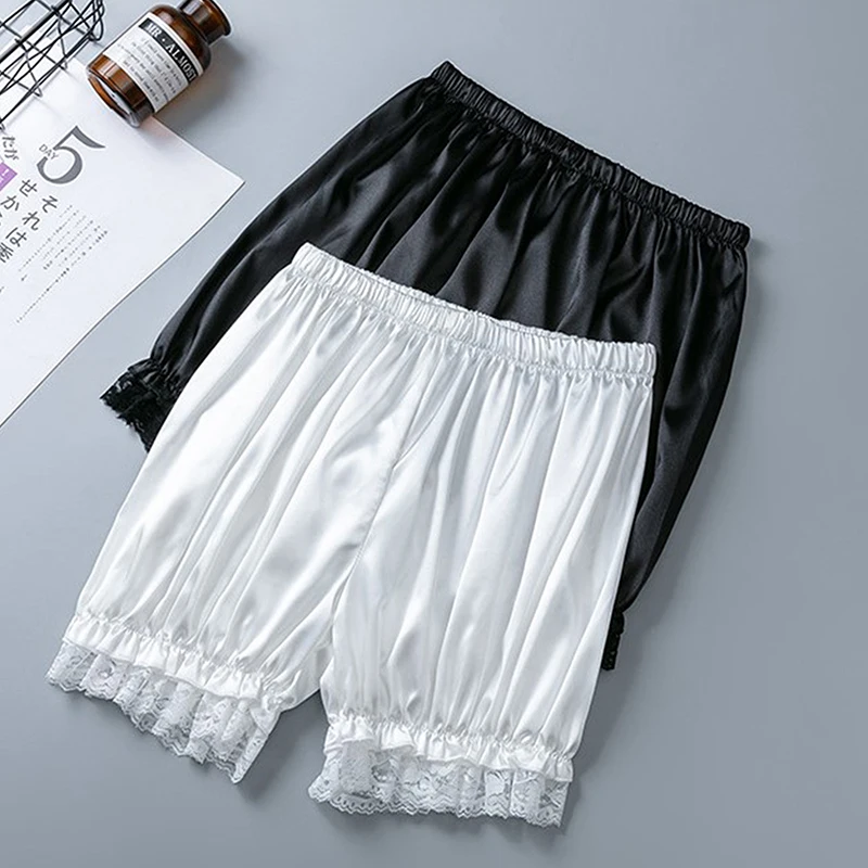 

Повседневные женские шаровары из искусственного шелка, кружевное нижнее белье с оборками, шорты с тыквой Виктория, однотонная танцевальная...