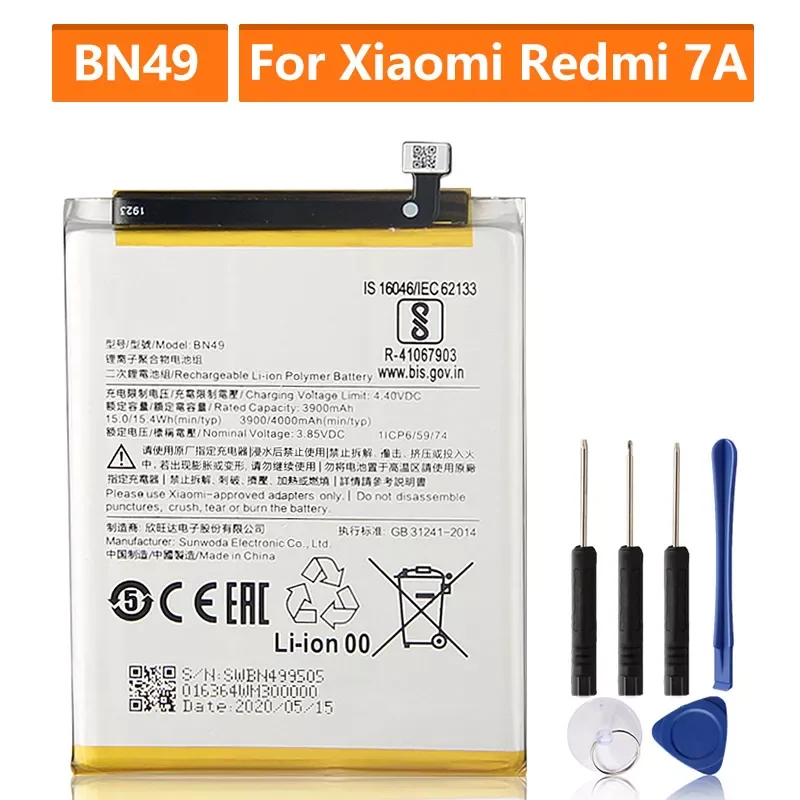 

NEW IN Replacement Battery BN49 For Xiaomi Redmi 7A Genuine Phone Battery 4000mAh