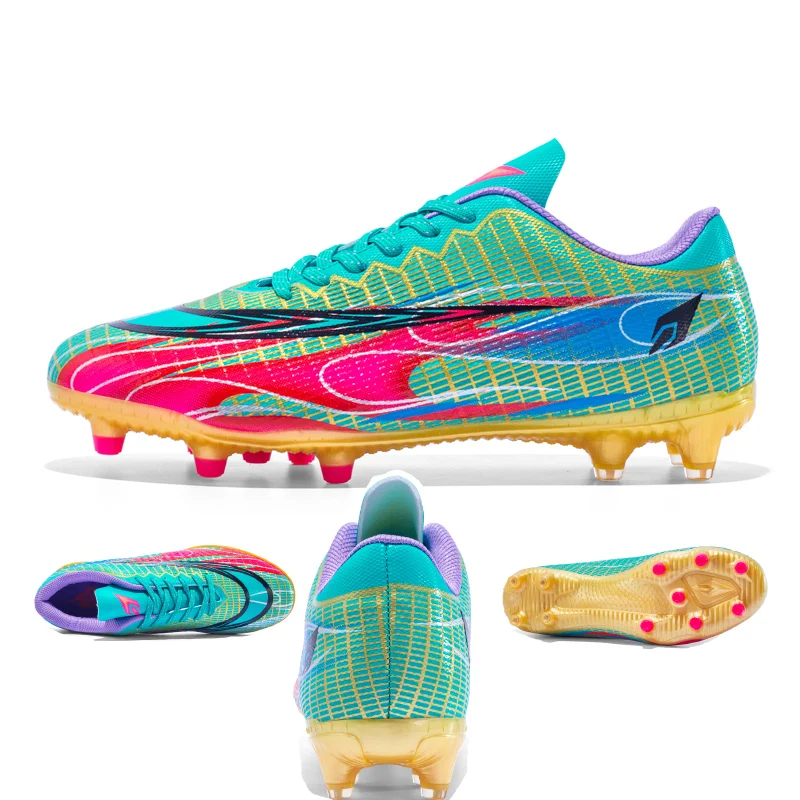 

Men's Soccer Shoes High Ankle Cleats Teenager Breathable Sneakers Size 35-45 Kids Grass Training FG / TF Antiskid Football Boots