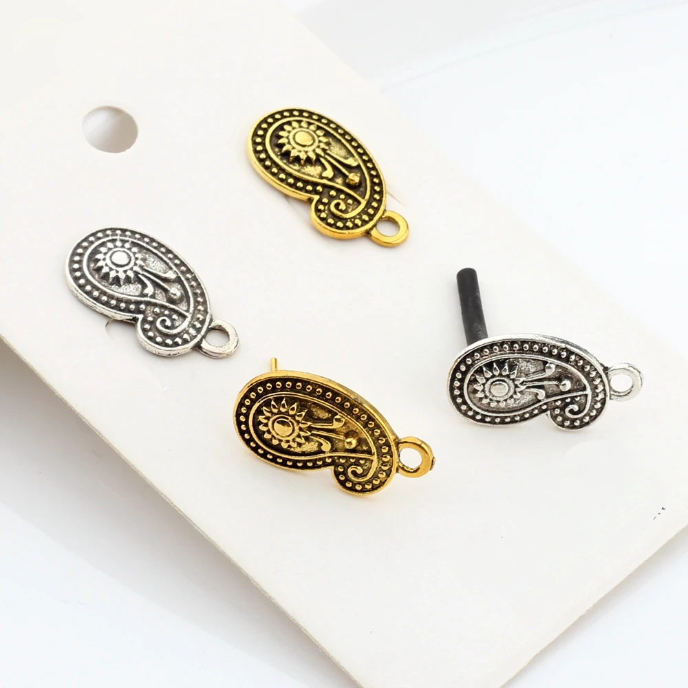 Основание для сережек из цинкового сплава в стиле ретро золото серебро Pisiform 6