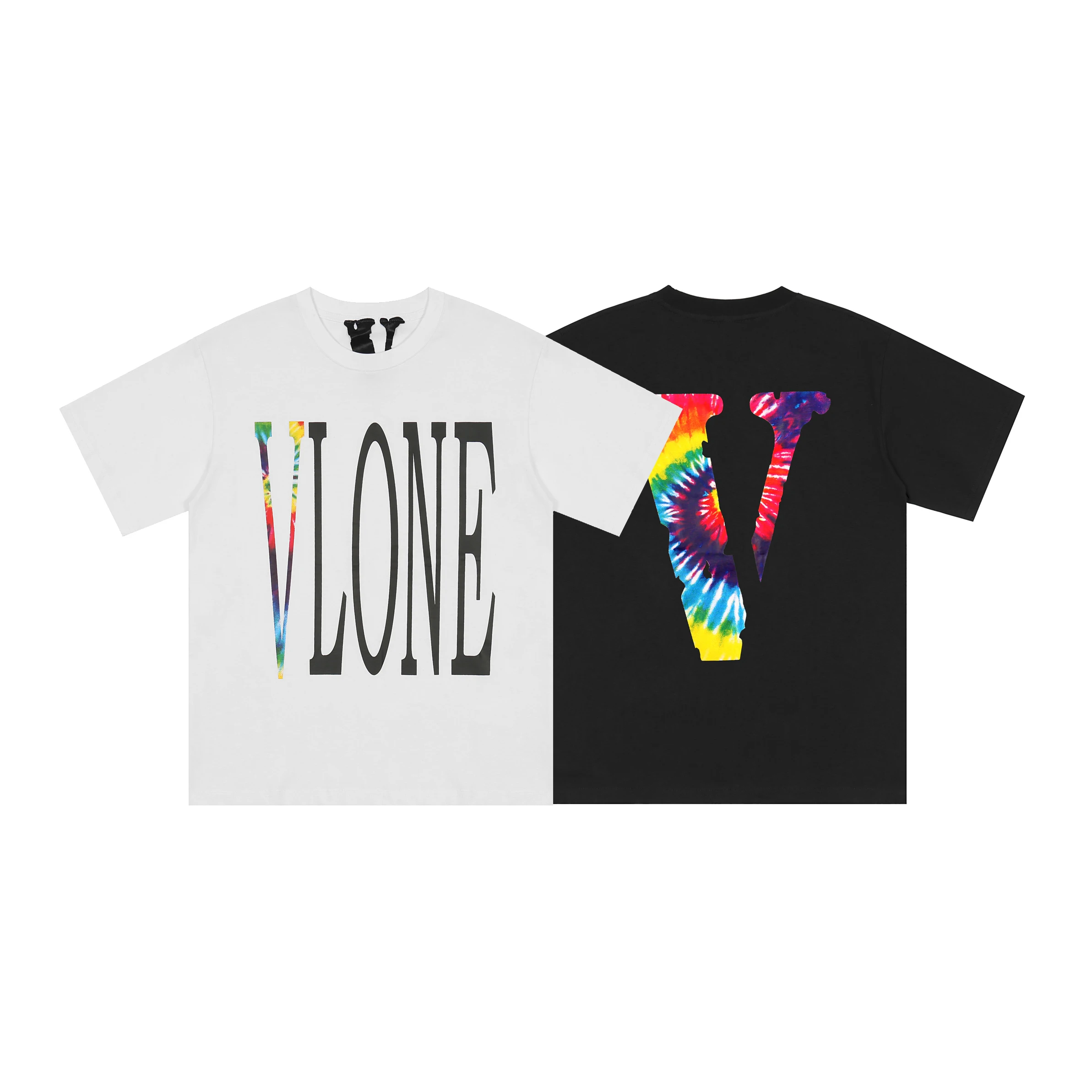 

Мужская/Женская Повседневная модная свободная футболка VLONE в стиле High Street из натурального хлопка, светоотражающая футболка с V-образным выр...