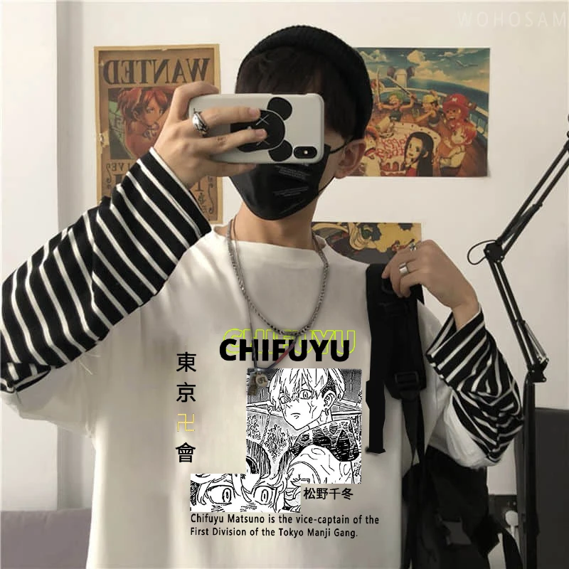 Футболка Мужская/Женская с длинным рукавом забавный аниме Токийский Мстители