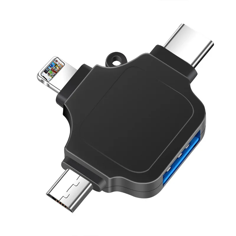 

3 In One OTG Converter for Ios/micro USB/Type C Adapter Lighting To USB3.0 Reader All In One Cardreader