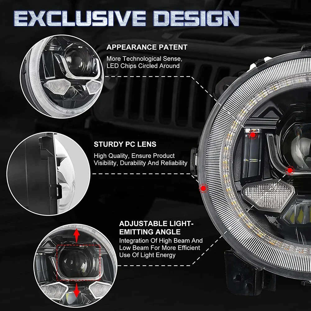 ACTVTCA 9-дюймовые светодиодные фары дневные ходовые огни сигнал поворота гало