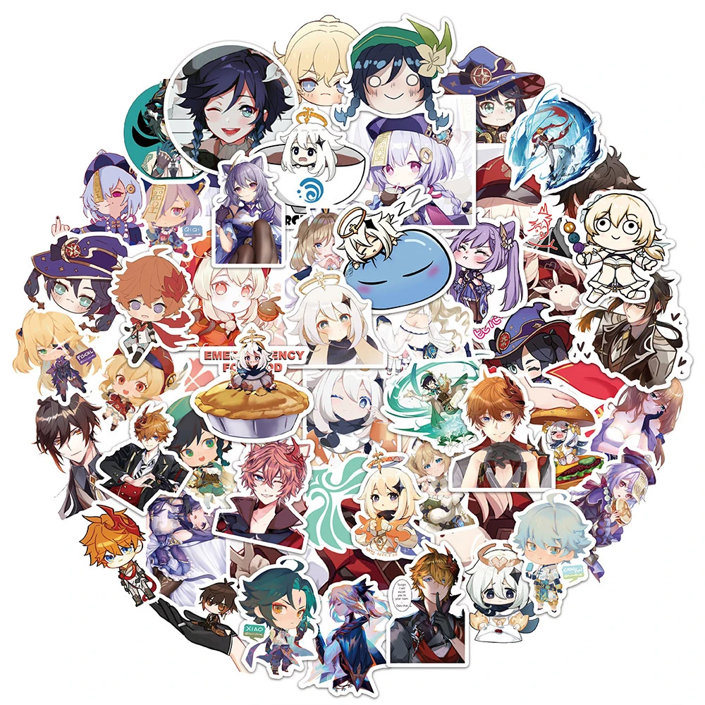 

10/30/50pcs Cute Genshin Impact Stickers Anime Game Cartoon Decals DIY Laptop Phone Skateboard Waterproof Kawaii Sticker Kid Toy
