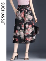womens summer chiffon female blue purple black yellow floral red floral high waist s 3xl size loose office lady wide leg pants