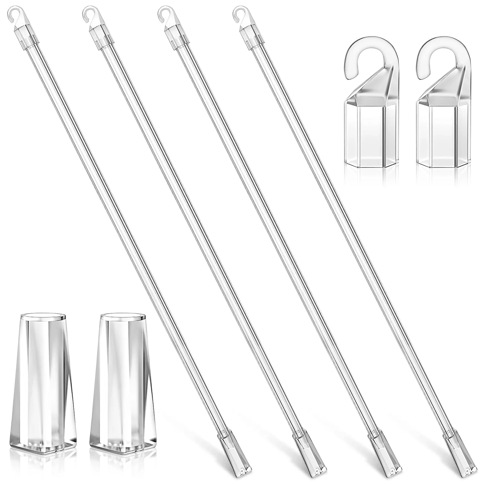 

8 Pcs White Blinds Venetian Rod Wand Replacement Wands Plastic Good Grip Pulling Rods Vertical