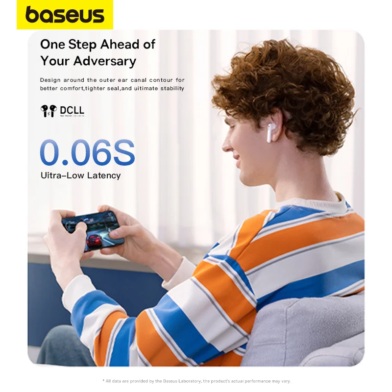 Baseus WX5 настоящие беспроводные наушники Bluetooth 5 3 0 06 'низкая задержка TWS 4-Mic ENC