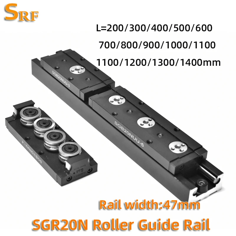 Двухосевая линейная направляющая SGR20N 200 300 400 500 600 700 800 900 1000 1200 1400 мм роликовая