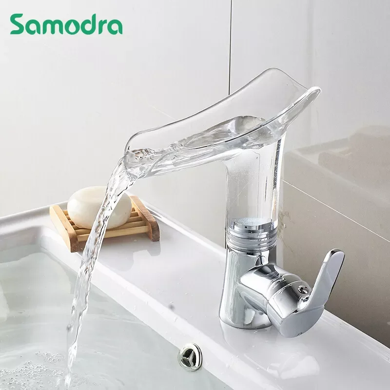 

Basin Faucet Hot/cold for bathroom transparent waterfall kitchen facucet