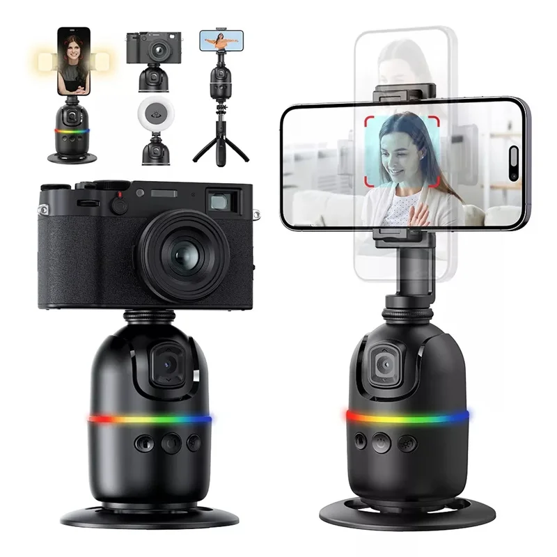Фото Roreta AI Gimbal: Универсальный настольный стабилизатор-держатель для телефона с поворотом на 360° ° Штатив с функцией автоматического отслеживания лица для смартфона, для видеоблогов и прямых трансляций №4