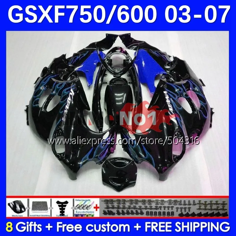 

Body For KATANA GSXF 600 750 C GSXF600 13No.55 GSX600F GSXF750 03 05 06 07 GSX750F 2003 2004 2005 2006 2007 Fairing blue flames