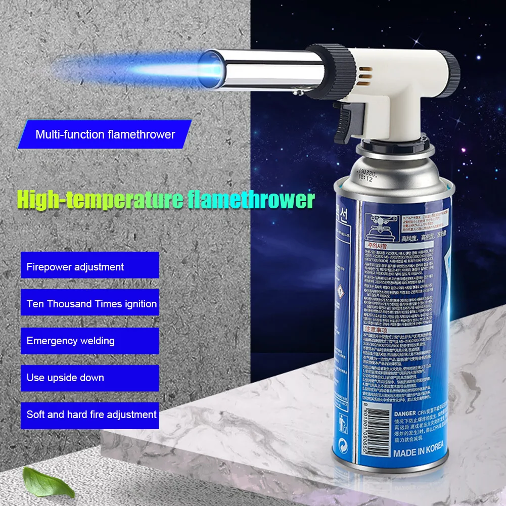 

Welding Gas Torch Flame Gun Nozzle BBQ Cooking Camping Ignition Flamethrower Outdoor Heating Butane Burner Spray Equipment