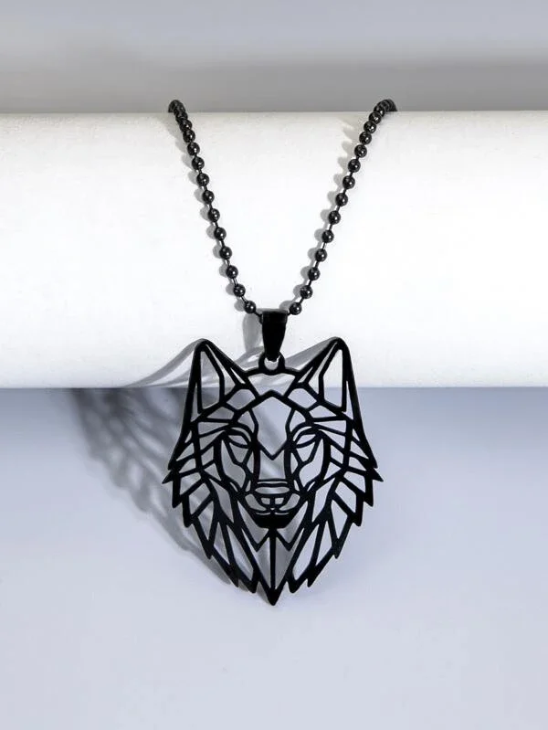 

Wolf Head Necklace For Men Animal Charm Necklace Hollow Animal Necklace for Women