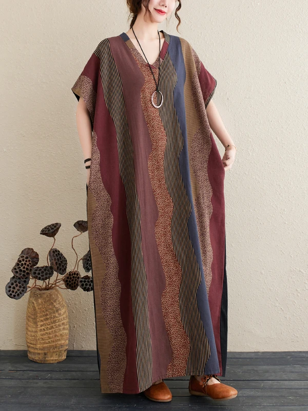 

Kanifio Plus Size Cotton Linen Dresses Women 2022 Summer Oversized Floor Length Casual Loose Maxi Long Dress Vestidios 5047 9XL