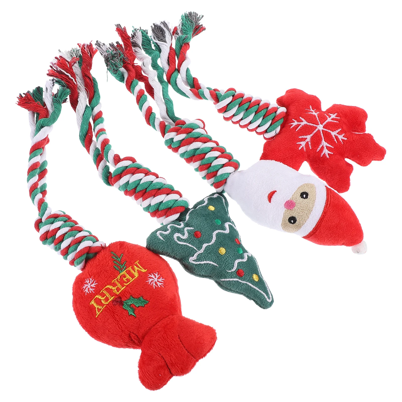 

4Pcs Knot Designed Chewing Toys Christmas Molar Toys Portable Dog Chew Toys Dog Supply