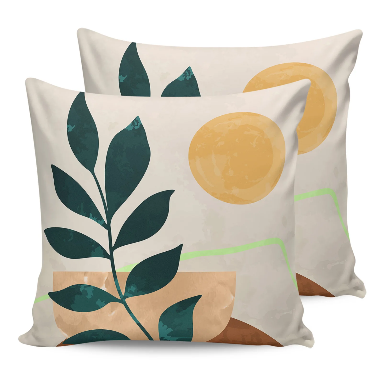 

2PC Pillowcase Tropical Plants Abstract Art Sofa Cushion Cover Bed Dakimakura Pillow Cover House Home Decorative Pillow Cases