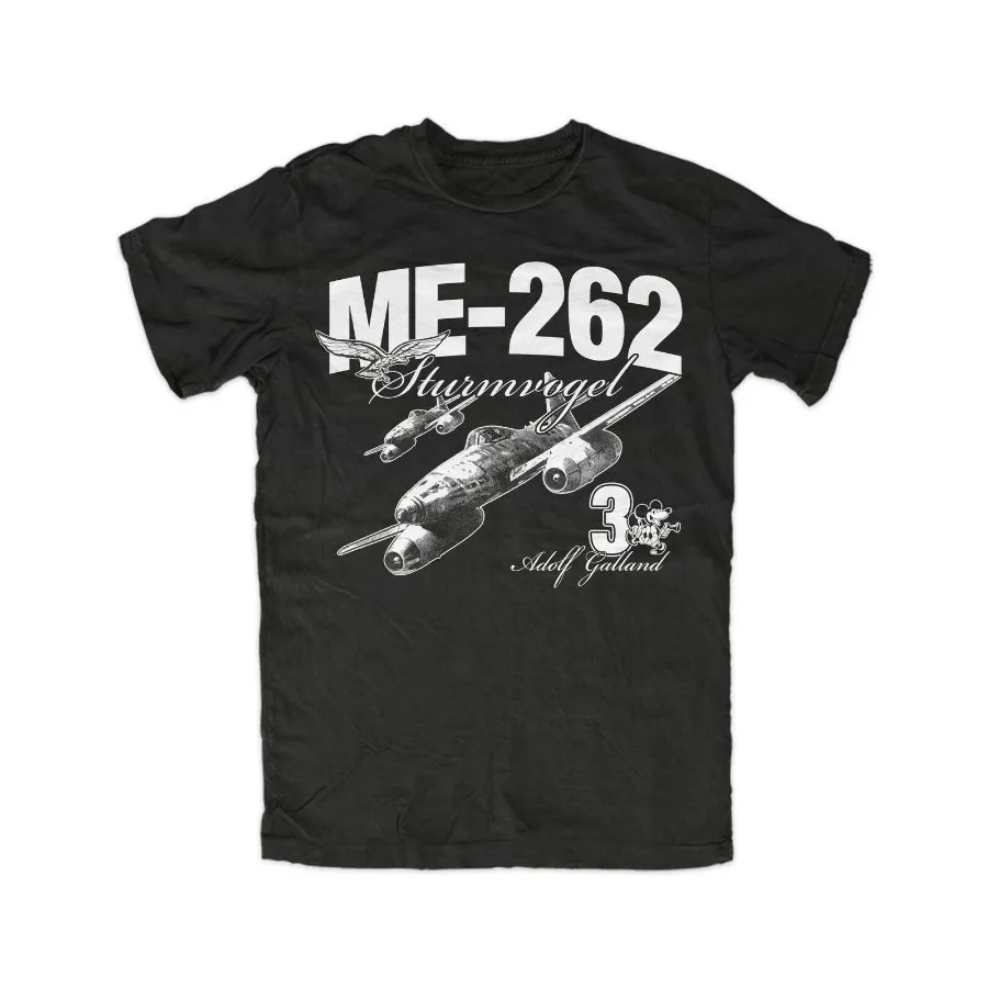 Легенда немецких ВВС Авиатор Асе. Футболка Me-262 истребитель Галланда эскадрильи.