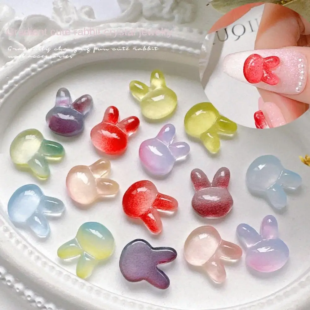 

20Pcs Mixed Gradient Color Rabbits Nail Drills Fantasy Crystal Nail Rhinestones Decorations Manicure Accessories