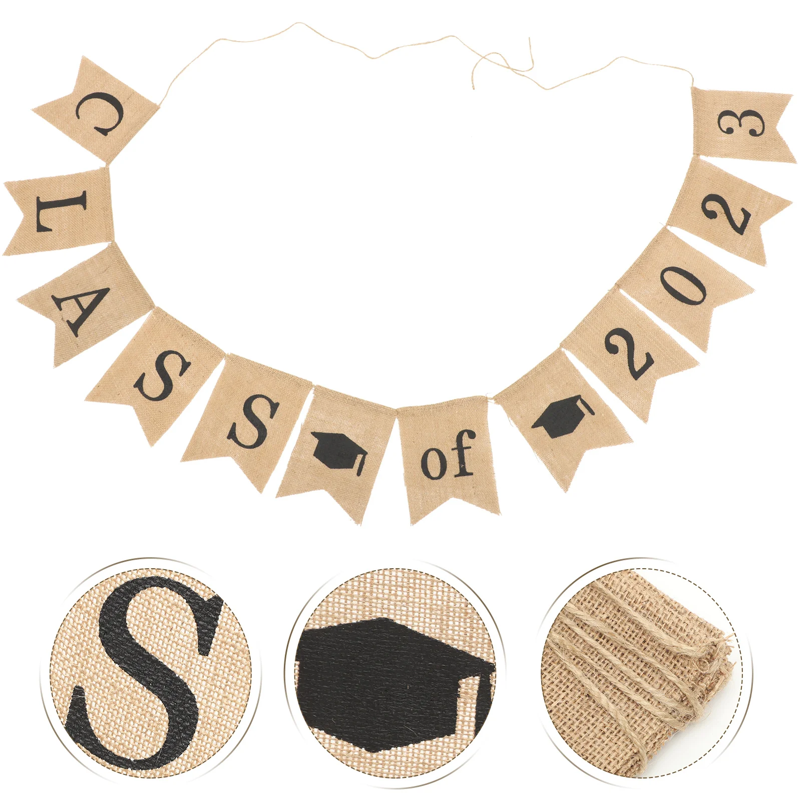 

Graduation Banner Grad Party Class Bunting Linen Garland Congrats Hanging Decorations Backdrop Photo Props Supplies