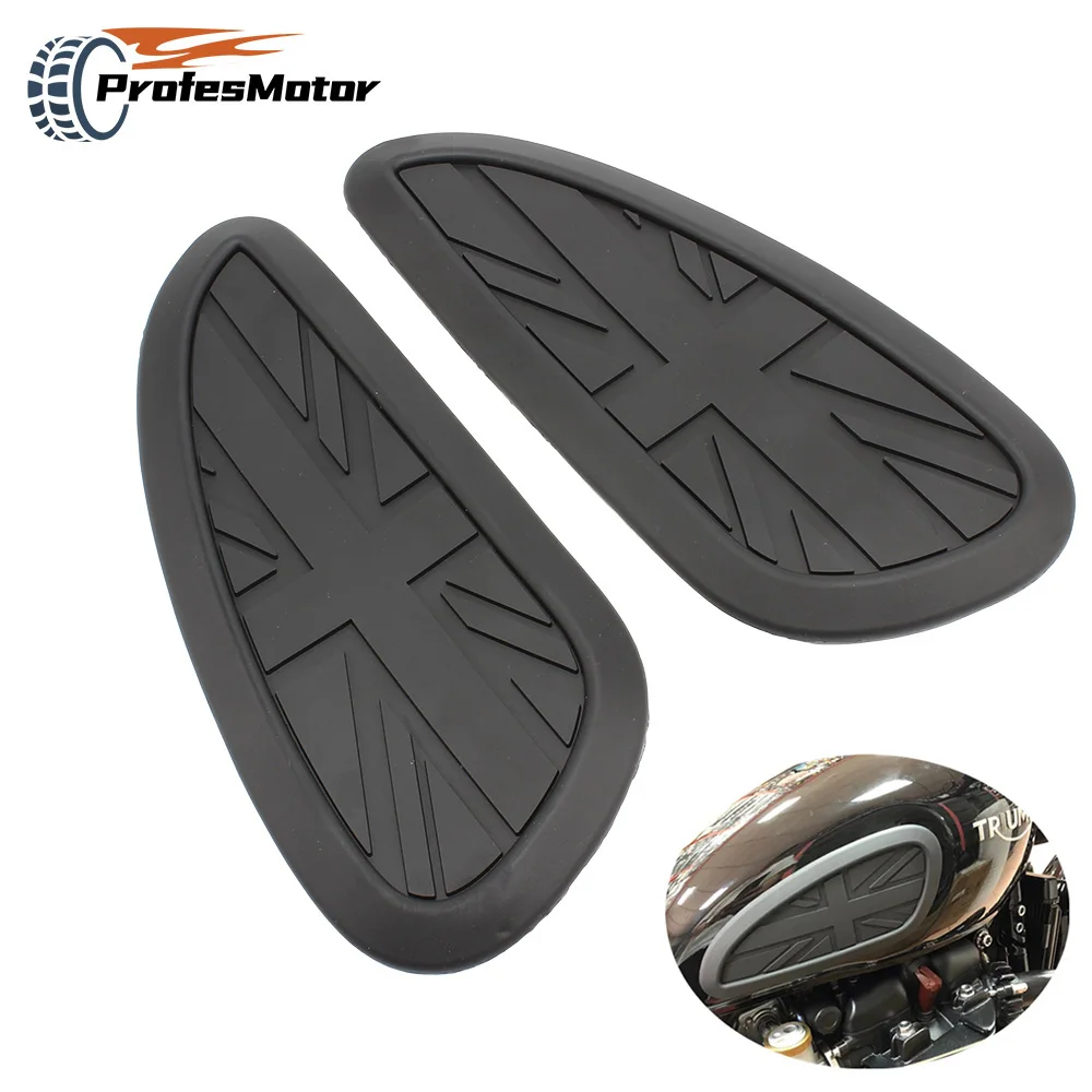 

Motorcycle Fuel tank Rubber Sticker Brand New Gas Oil Tank Pad Side Gas Tank Knee Pad Vintage For Cafe Racer Black Universal
