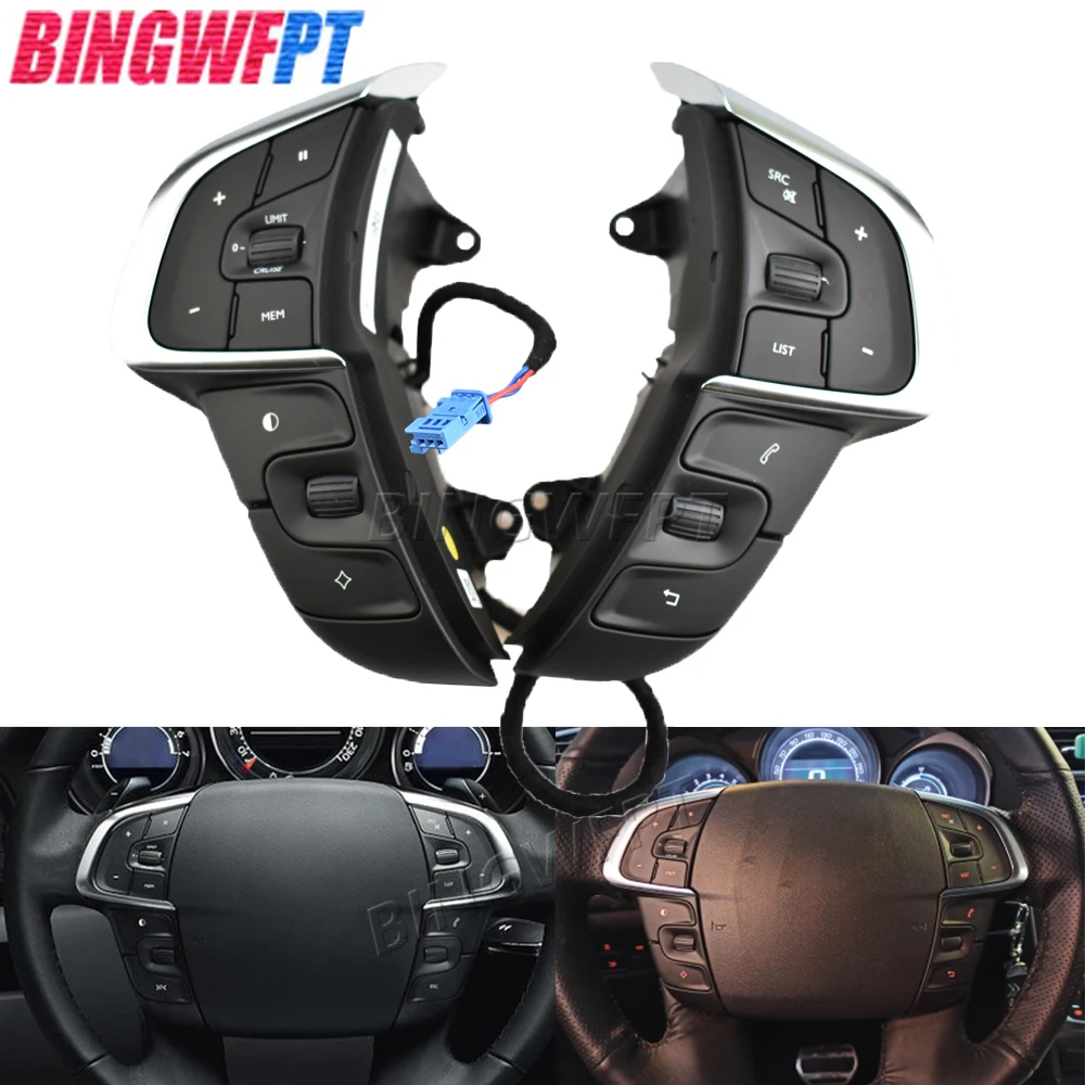 

Car Accessories Steering Wheel Switches For Citroen C4 2013 Multifunction Cruise Control Button Phone Volume Buttons