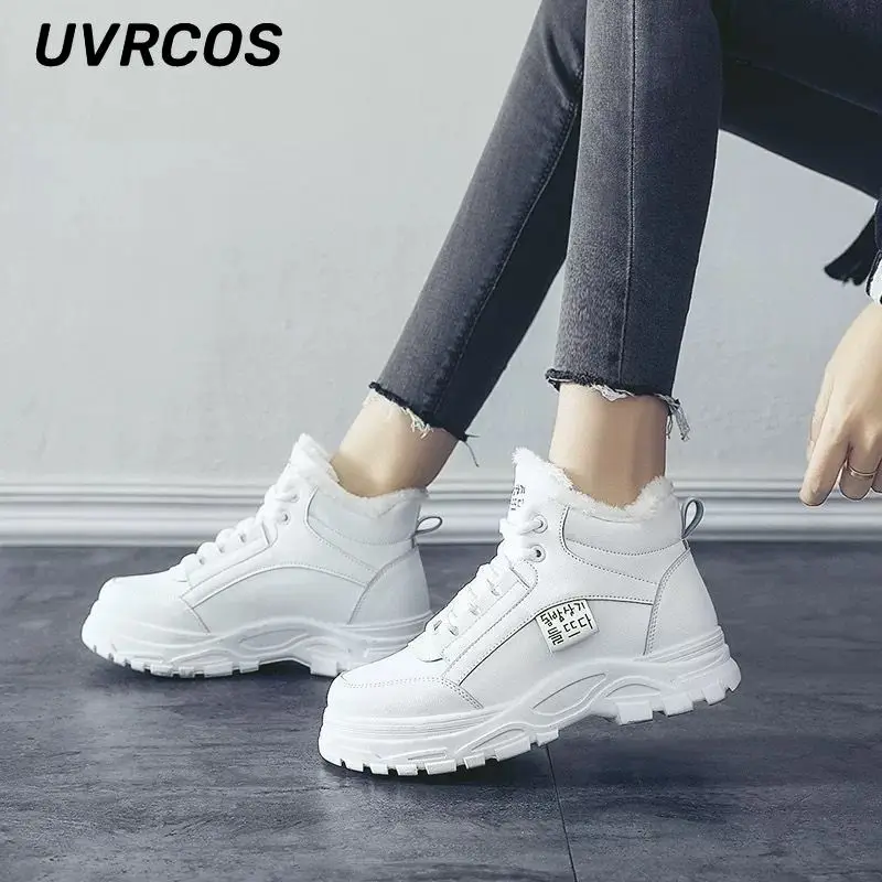 

Plus Velvet Thick Sports Shoes Women 2022 Winter Fashion Lace Up All-match Student Cotton