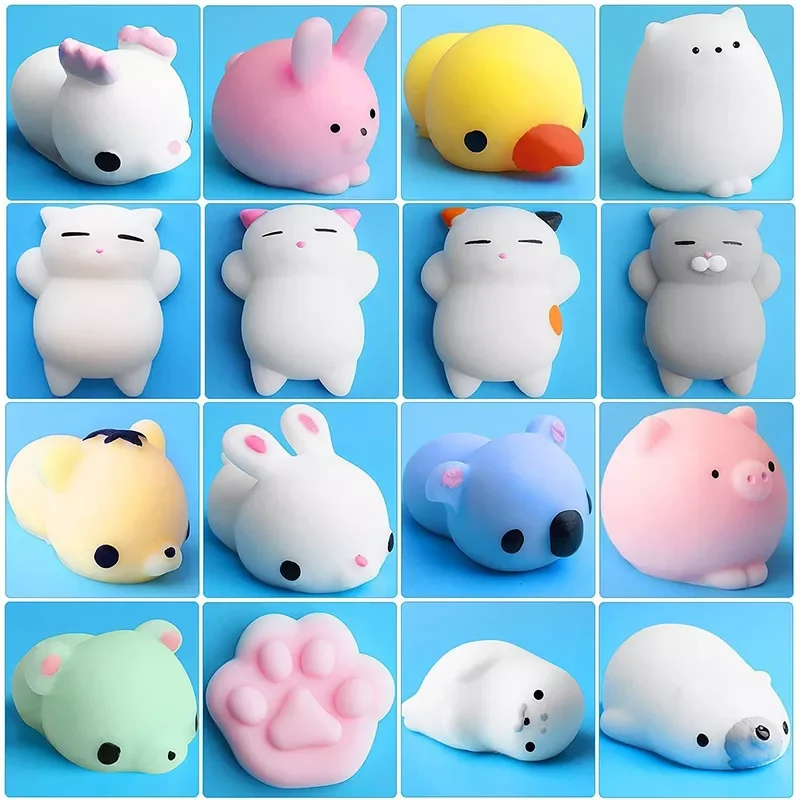 Squishy Animal Toys Stress Relief Toys Mochi Animals Toys  Mini Animals Cat Cute Kawaii Decompression Toy Christmas Gift