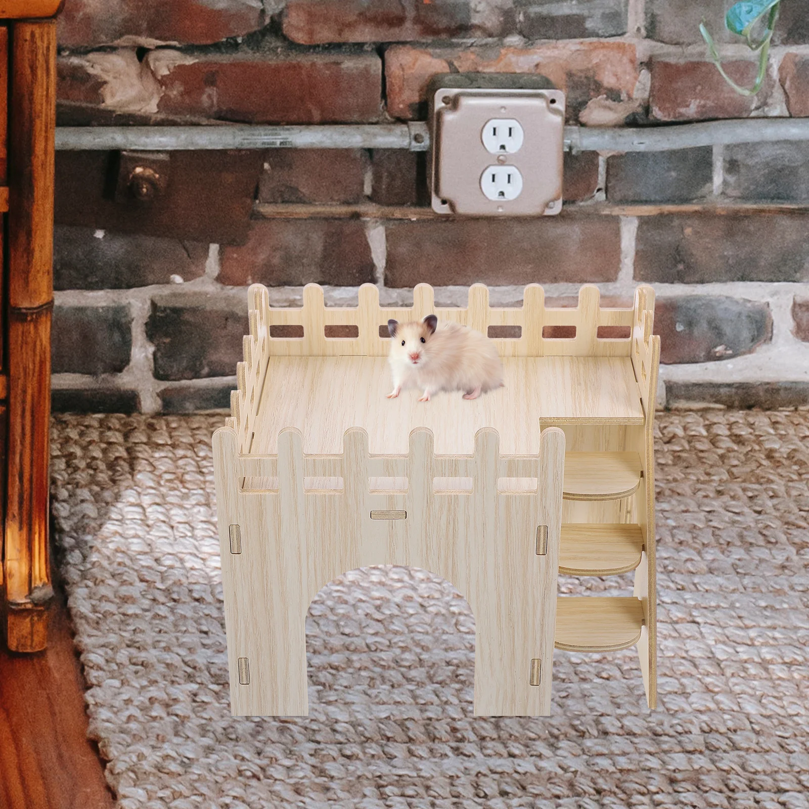 

Wooden Hamster Hideouts Cage Wear-resistant Rat House Delicate Big Guinea Houses
