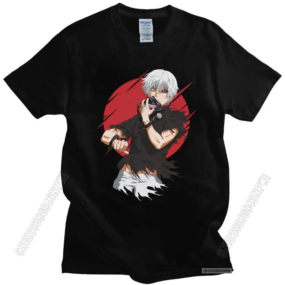 

Stylish Tshirt Men Tokyo Ghoul T Shirt 100% Cotton Tee Top Summer Anime Manga One Eyed Kaneki Ken T-Shirt Streetwear