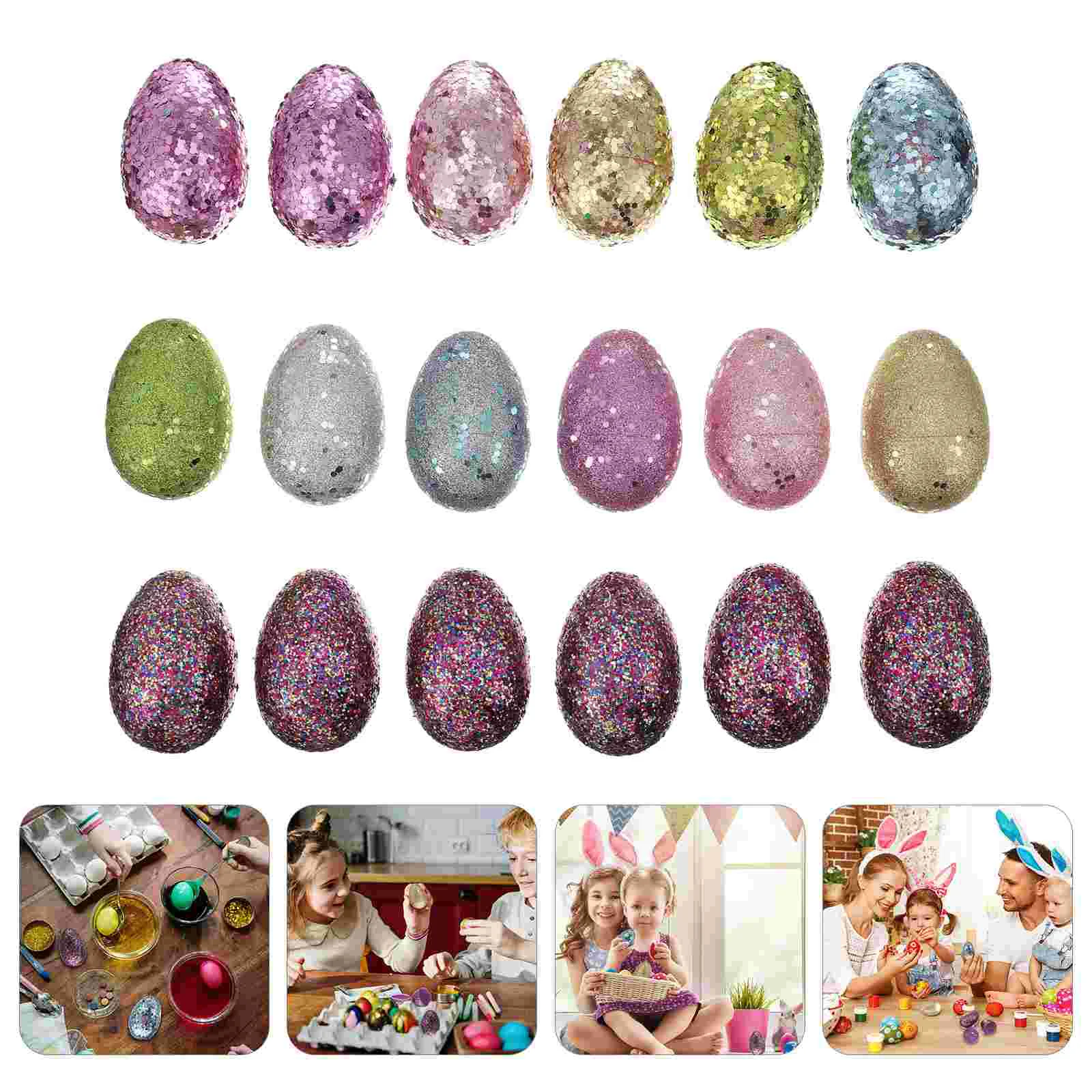 

18 Pcs Egg Hanging Ornament The Flash Toys Easter Tree Hanging Decorations Easter Printing Pendant Egg Toys