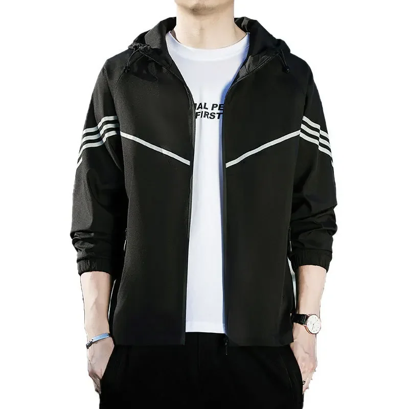 Повседневная мужская куртка 2022 осенняя модная свободного кроя с капюшоном