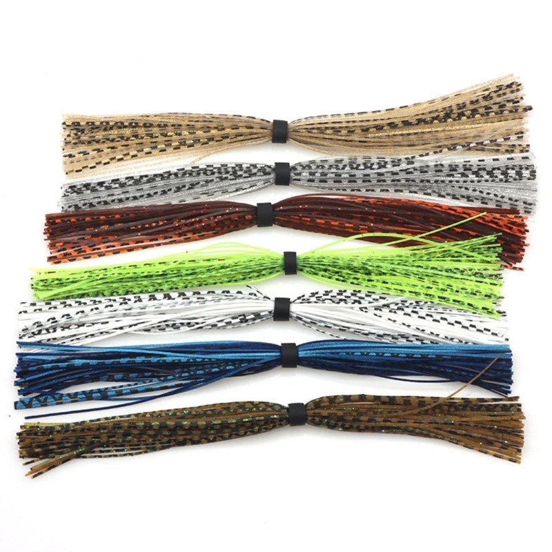 

Silicone Skirts Rubber Jig Skirts, 5 Bundles 220 Strands Lures Skirt Replacement GXMF