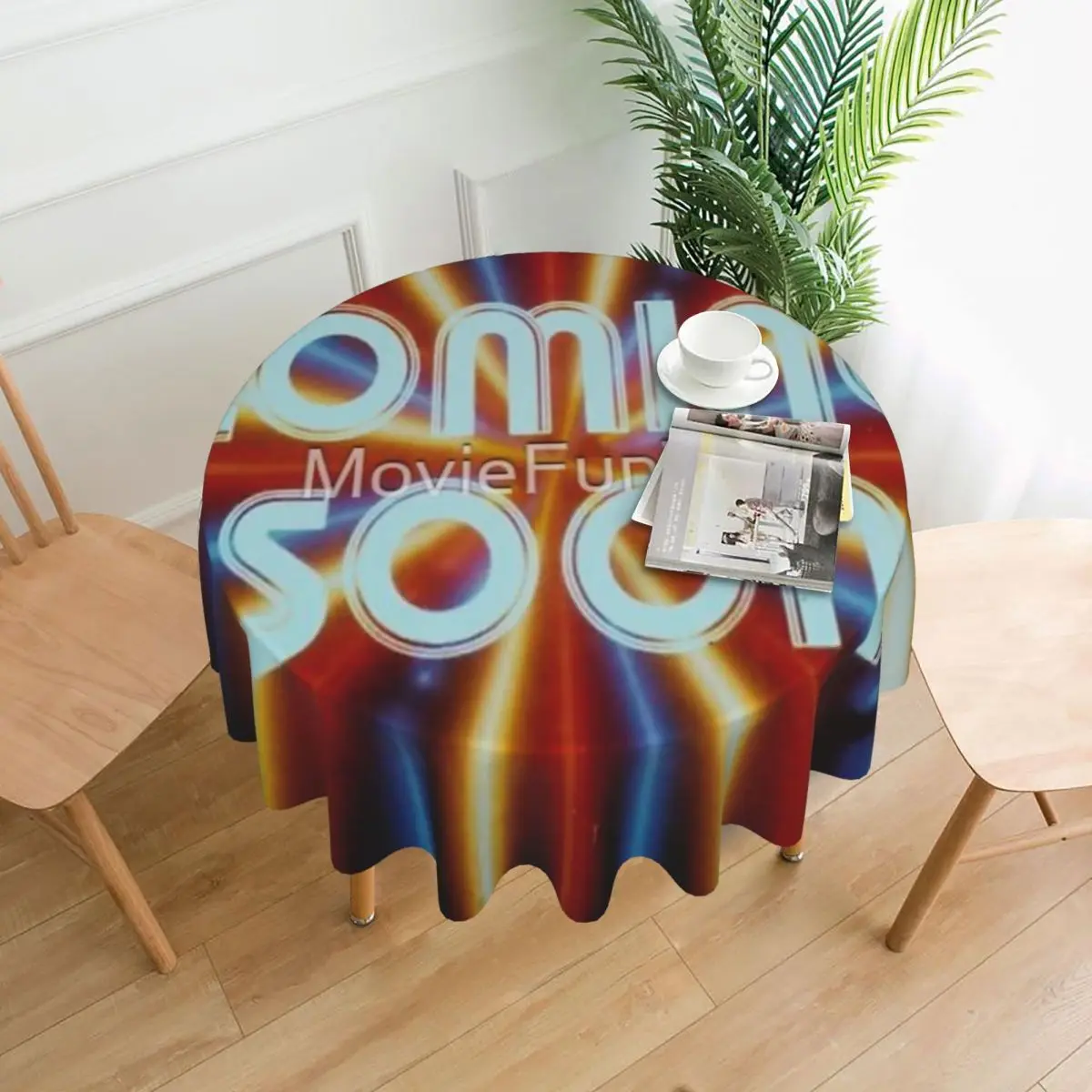 

Coming Soon Drive In Snipe Streaks Of Light Tablecloth 60in Round 152cm Soft Decorative Border Indoor/Outdoor