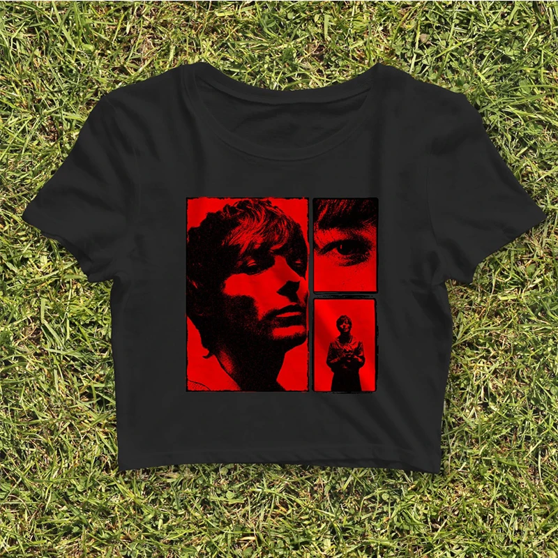 

2023 2000s гранж детская футболка Гарри Луис художественный принт лица женские графитовые футболки летняя модная уличная одежда модные коротки...