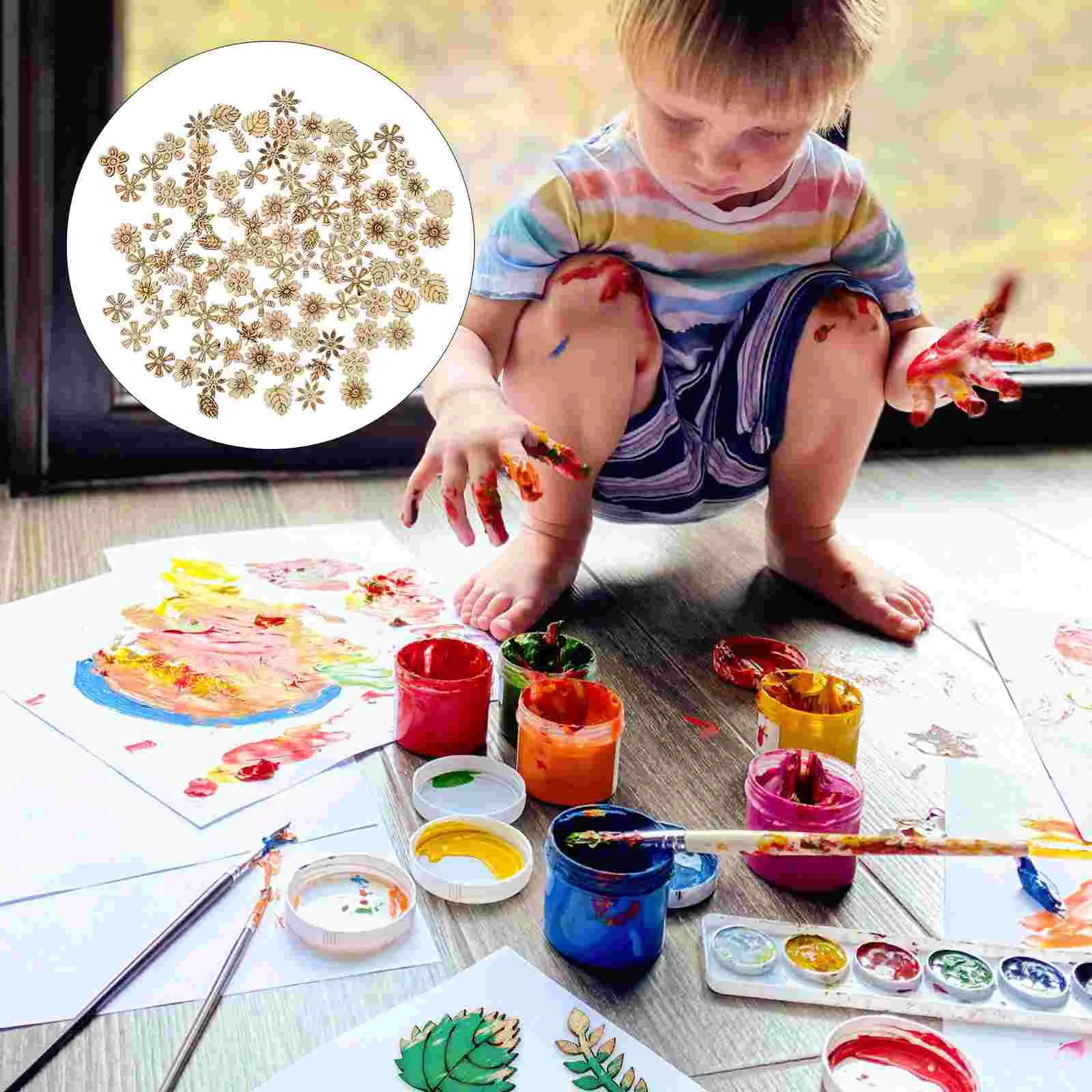 

Wood Wooden Toys Chips Flower Kids Graffiti Hanging Wall Shapes Christmas Ornaments Unfinished Pieces Embellishments Painting