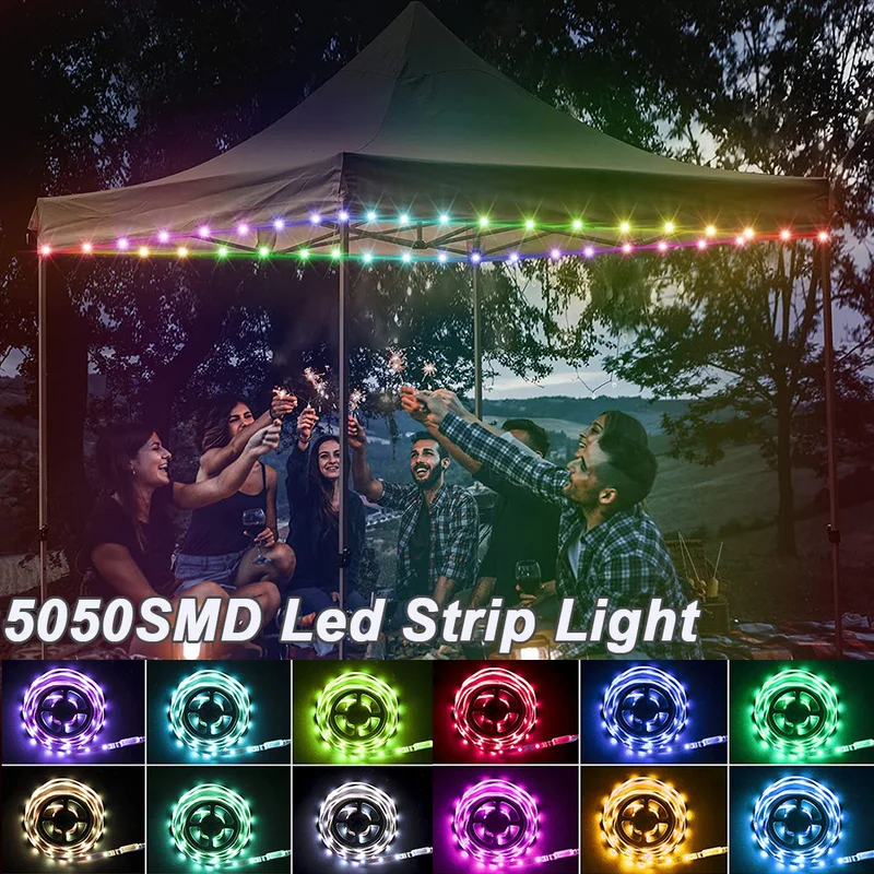 

Battery LED Light Strip 5050SMD Waterproof LED Light Infrared Remote RGB Flexible 1M/5M TV Backlight Wall Outdoor Camping Decor