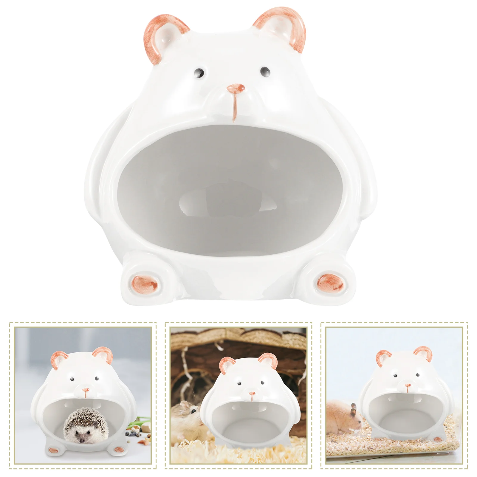 

House Hamster Home Cages Miniture Decoration Guinea Cooling Hut Summer Ceramics Chinchilla Hideout Accessories