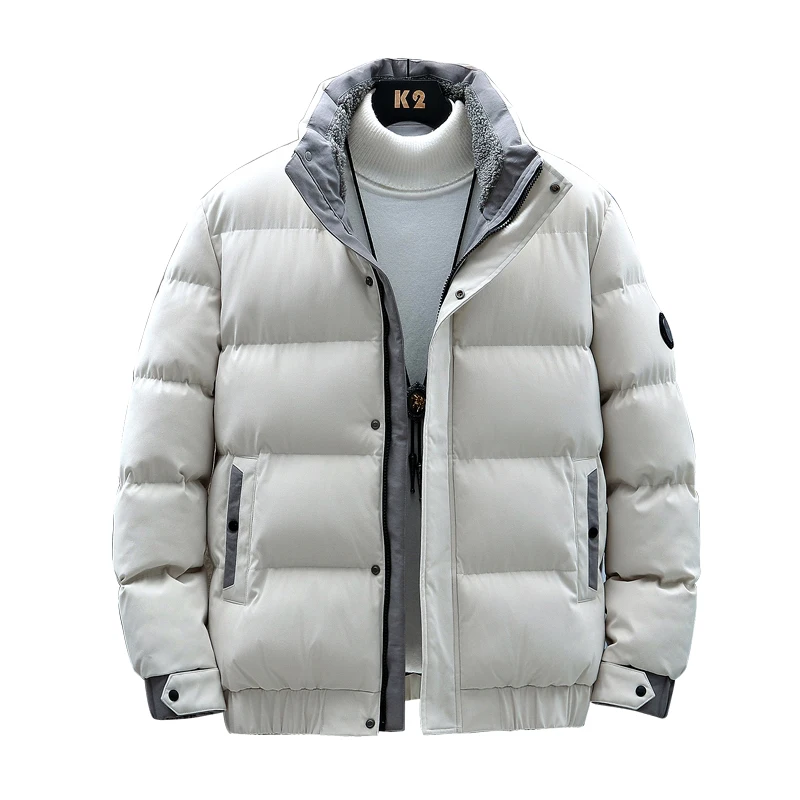 New Autumn and Winter Loose Teenager Cotton Jacket Solid Winter Cotton Jacket Male Student Warm Hooded Cotton Jacket