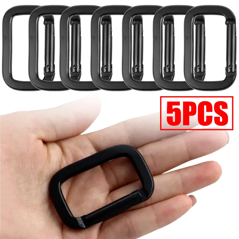 

Clip 5pcs Square-ring Carabiners Hooks Buckles Buckles Tools Snap Outdoor Spring Carabiners Pendant Keychains Backpack Camping