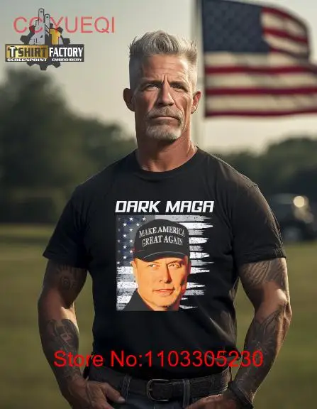 Футболка Dark MAGA Elon Musk смелая футуристическая политическая уличная одежда Pro Fan с